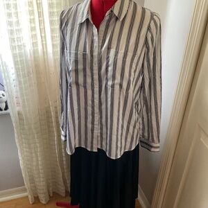 Striped Black and White Blouse Size S/M
